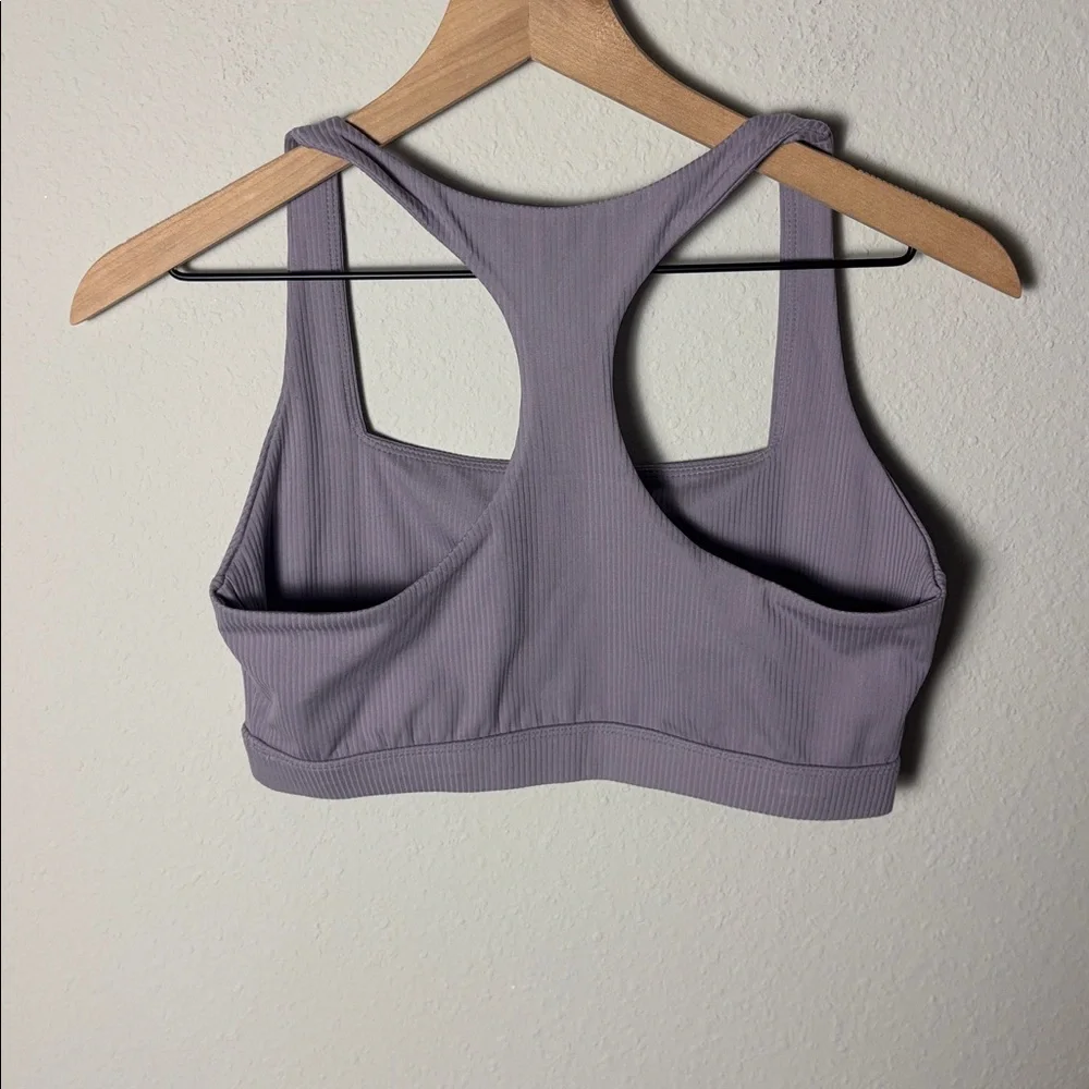 Carbon38 Racerback Bra in Ribbed Melt Lavender Gray - Picture 2 of 4